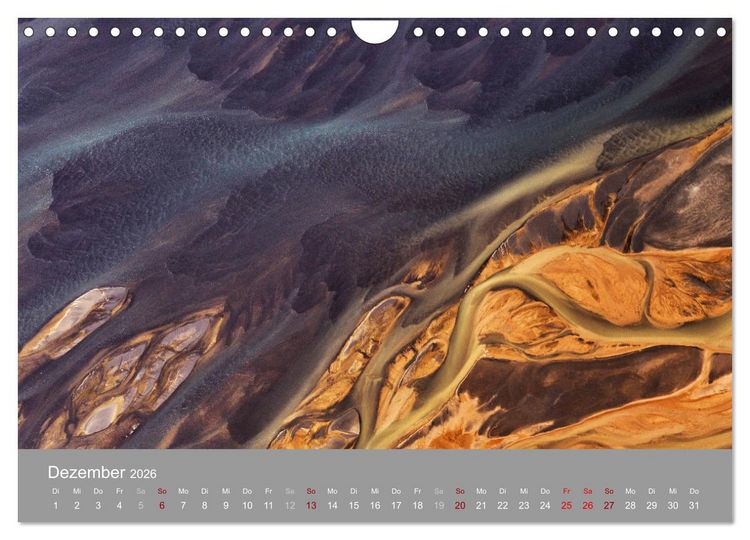 Produktbild: Naturkunst - Luftbilder (Wandkalender 2026 DIN A4 quer), CALVENDO Monatskalender