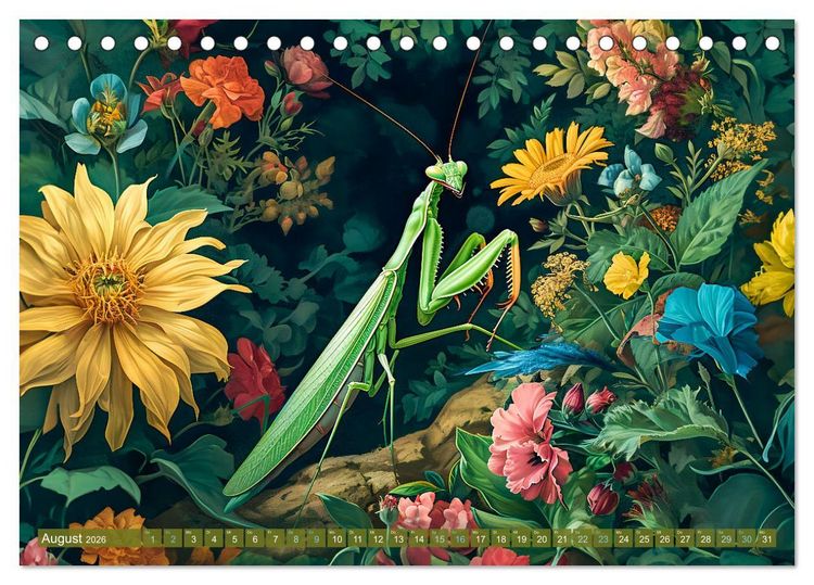 Produktbild: Gartengefl&uuml;ster - Tierische Besucher in der Bl&uuml;tenf&uuml;lle (Tischkalender 2026 DIN A5 quer), CALVENDO Monatskalender