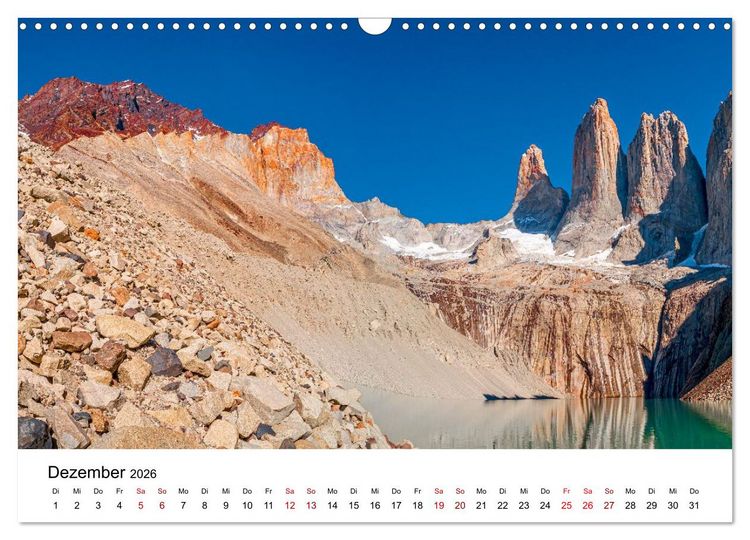 Produktbild: Patagonien, Torres del Paine Nationalpark: Am Rand der Welt (Wandkalender 2026 DIN A3 quer), CALVENDO Monatskalender