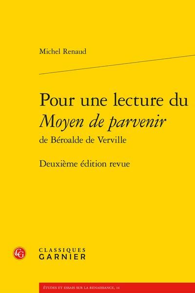 Produktbild: Pour une Lecture du Moyen de Parvenir de Beroalde de Verville 2e