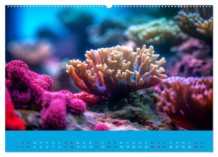 Produktbild: Farbenpracht im Ozean - Die Sch&ouml;nheit der Korallen (hochwertiger Premium Wandkalender 2026 DIN A2 quer), Kunstdruck in Hochglanz