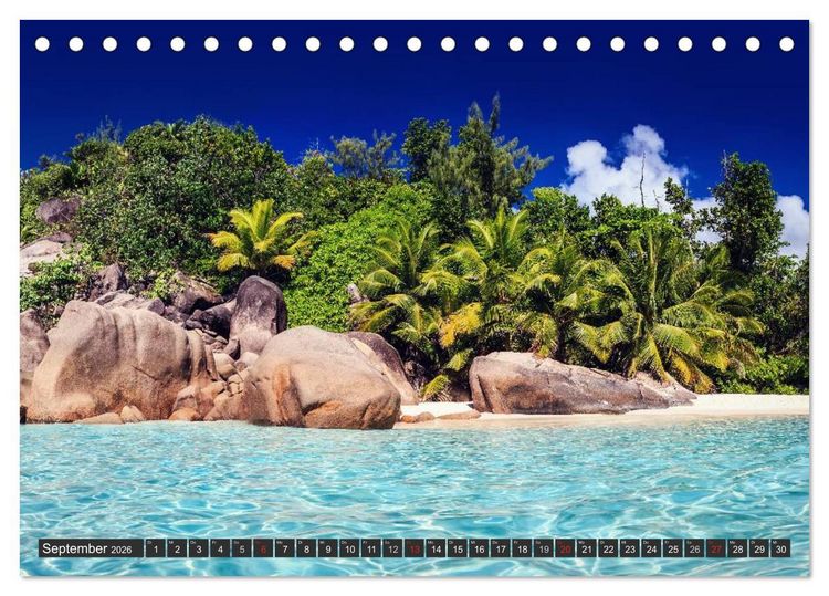 Produktbild: Seychellen &ndash; Traumstr&auml;nde im Paradies (Tischkalender 2026 DIN A5 quer), CALVENDO Monatskalender