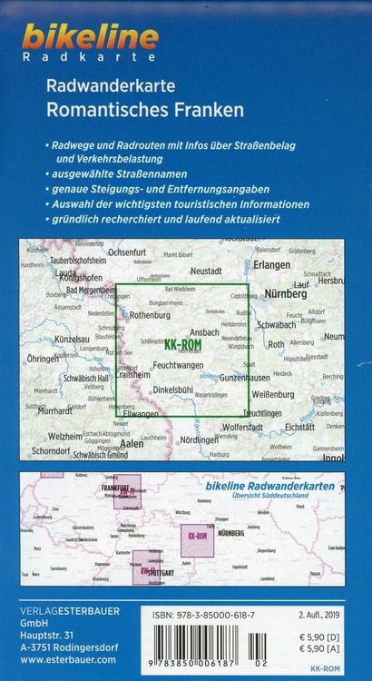 Produktbild: Radwanderkarte Romantisches Franken
