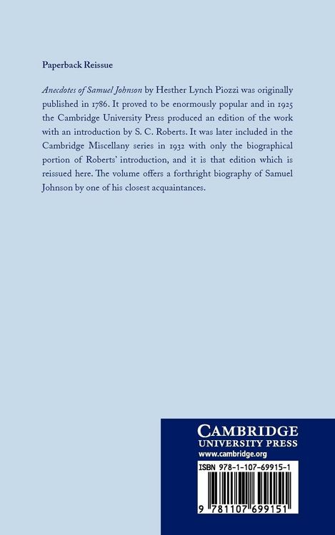 Produktbild: Anecdotes of Samuel Johnson