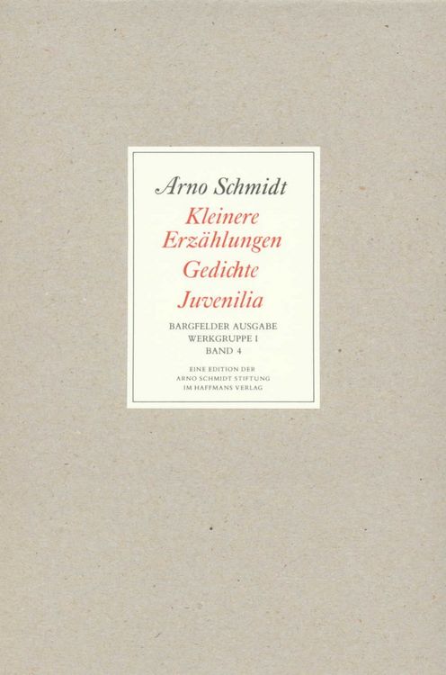 Produktbild: Bargfelder Ausgabe. Werkgruppe I. Romane, Erz&auml;hlungen, Gedichte, Juvenilia