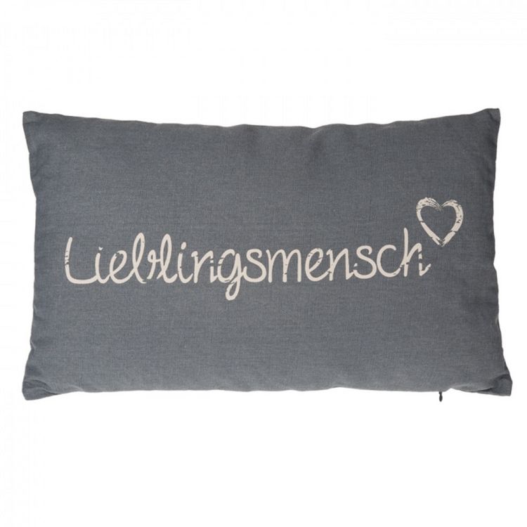 Produktbild: Graues Deko-Kissen, Lieblingsmensch,