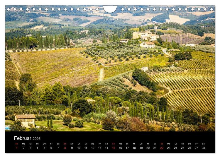 Produktbild: Toskana Landschaften (Wandkalender 2026 DIN A4 quer), CALVENDO Monatskalender