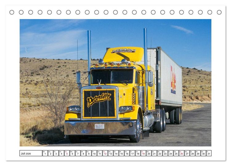Produktbild: US-Trucks - Auf Achse in Amerika (Tischkalender 2026 DIN A5 quer), CALVENDO Monatskalender