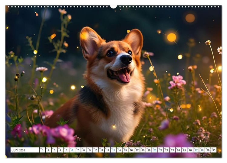 Produktbild: Happy Corgis (Wandkalender 2026 DIN A2 quer), CALVENDO Monatskalender
