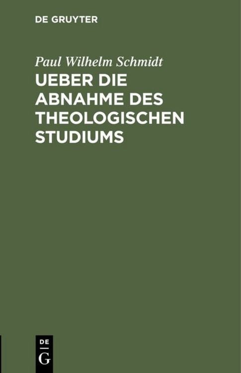 Produktbild: Ueber die Abnahme des theologischen Studiums