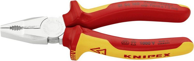 Produktbild: Knipex 01 06 160 VDE Kombizange 160mm DIN EN 60900, DIN ISO 5746