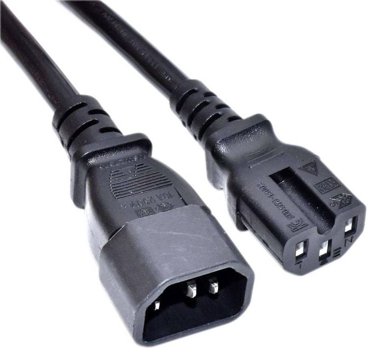 Produktbild: Akyga Strom Anschlusskabel [1x Kaltger&auml;te-Buchse C14 - 1x Kaltger&auml;te-Stecker C14] 1m Schwarz