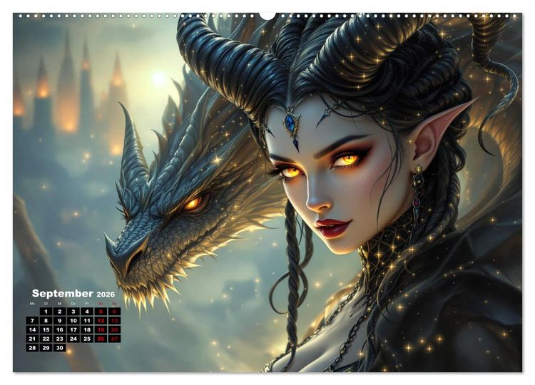Produktbild: Goth Fantasie (Wandkalender 2026 DIN A2 quer), CALVENDO Monatskalender