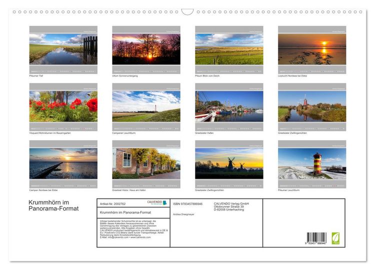 Produktbild: Krummh&ouml;rn im Panorama-Format (Wandkalender 2026 DIN A2 quer), CALVENDO Monatskalender