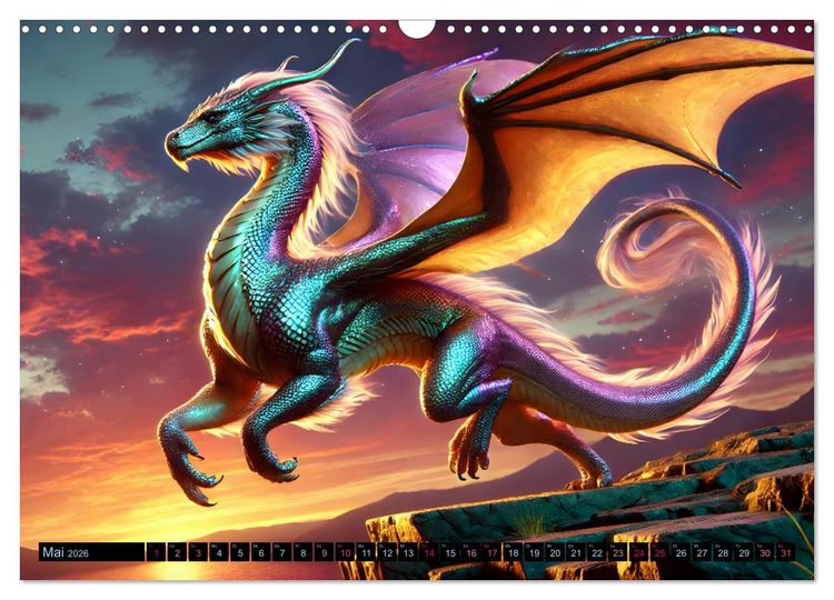 Produktbild: Pr&auml;chtige Drachen, gut oder b&ouml;se? (Wandkalender 2026 DIN A3 quer), CALVENDO Monatskalender