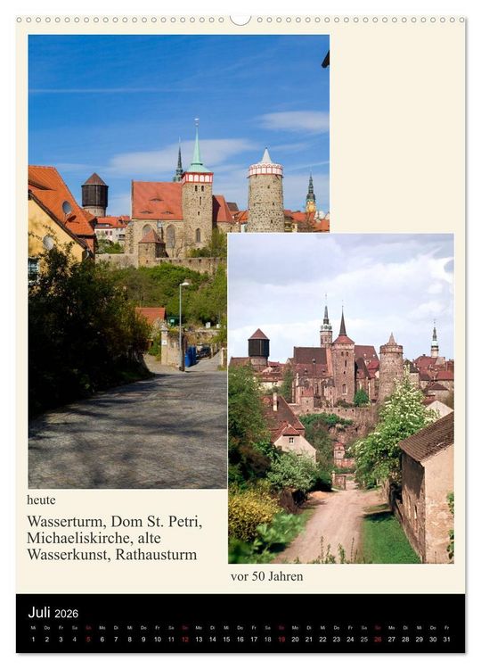 Produktbild: Bautzen vor 50 Jahren und heute (hochwertiger Premium Wandkalender 2026 DIN A2 hoch), Kunstdruck in Hochglanz