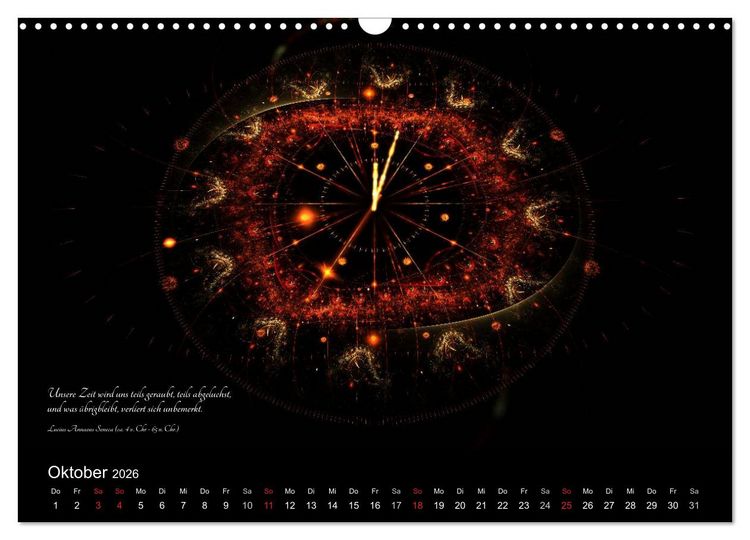 Produktbild: Zeit 2026 - Grafiken und Zitate (Wandkalender 2026 DIN A3 quer), CALVENDO Monatskalender