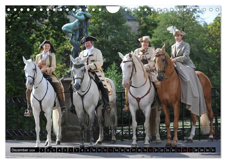 Produktbild: Traumpferde - F&uuml;rstliche Hofreitschule B&uuml;ckeburg (Wandkalender 2026 DIN A4 quer), CALVENDO Monatskalender