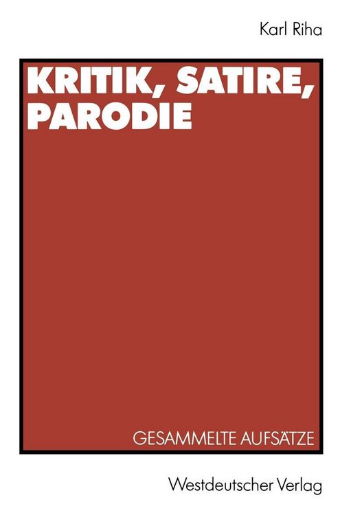 Produktbild: Kritik, Satire, Parodie