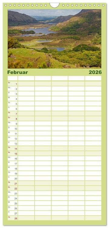 Produktbild: Familienplaner 2026 - Irlands vielf&auml;ltige Landschaften mit 5 Spalten (Wandkalender, 21 x 45 cm) CALVENDO