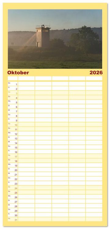 Produktbild: Familienplaner 2026 - Flusslandschaft Elbe mit 5 Spalten (Wandkalender, 21 x 45 cm) CALVENDO