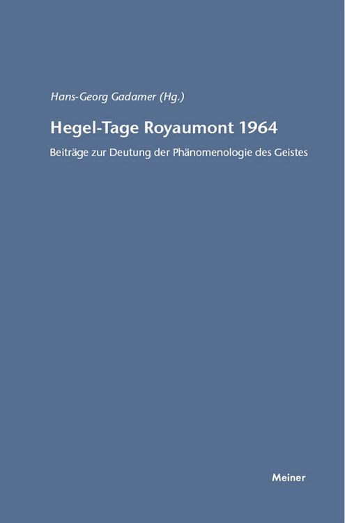Produktbild: Hegel-Tage Royaumont 1964