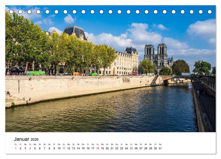 Produktbild: Unterwegs in der franz&ouml;sischen Hauptstadt Paris (Tischkalender 2026 DIN A5 quer), CALVENDO Monatskalender