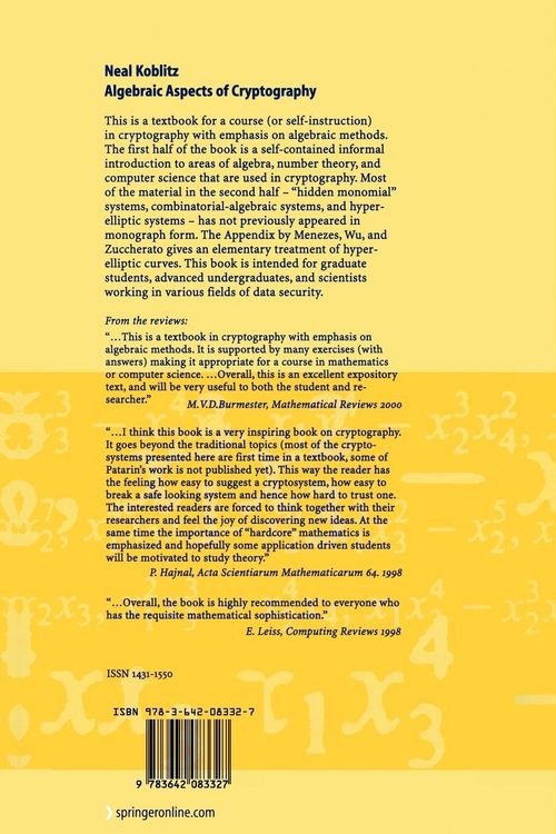 Produktbild: Algebraic Aspects of Cryptography