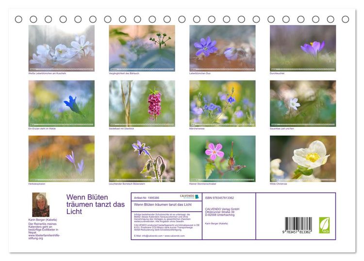 Produktbild: Wenn Bl&uuml;ten tr&auml;umen tanzt das Licht (Tischkalender 2026 DIN A5 quer), CALVENDO Monatskalender