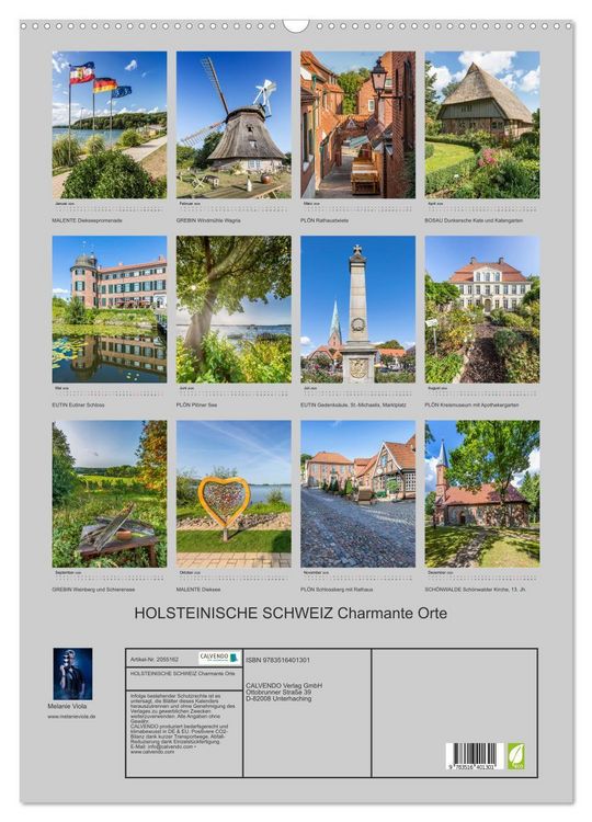 Produktbild: HOLSTEINISCHE SCHWEIZ Charmante Orte (Wandkalender 2026 DIN A2 hoch), CALVENDO Monatskalender
