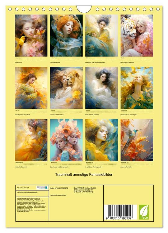 Produktbild: Traumhaft anmutige Fantasiebilder (Wandkalender 2026 DIN A4 hoch), CALVENDO Monatskalender