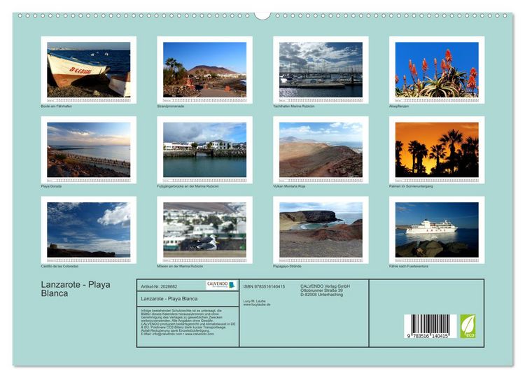 Produktbild: Lanzarote - Playa Blanca (hochwertiger Premium Wandkalender 2026 DIN A2 quer), Kunstdruck in Hochglanz