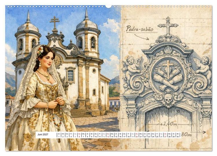 Produktbild: Rokoko Weltreise (Wandkalender 2027 DIN A2 quer), CALVENDO Monatskalender