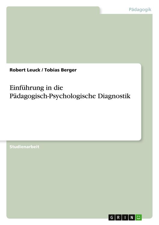 Produktbild: Einf&uuml;hrung in die P&auml;dagogisch-Psychologische Diagnostik