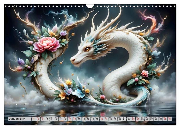 Produktbild: Lotus blossom dragons (Wall Calendar 2027 DIN A3 landscape), CALVENDO 12 Month Wall Calendar