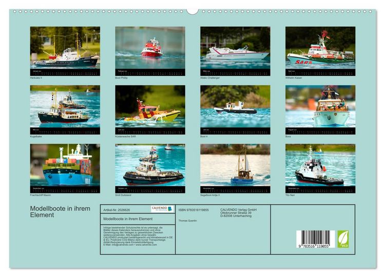 Produktbild: Modellboote in ihrem Element (hochwertiger Premium Wandkalender 2026 DIN A2 quer), Kunstdruck in Hochglanz