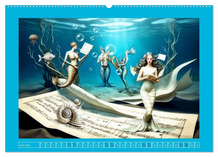 Produktbild: Surreale Partituren (hochwertiger Premium Wandkalender 2026 DIN A2 quer), Kunstdruck in Hochglanz