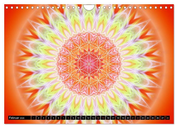 Produktbild: Energie - Mandalas in orange (Wandkalender 2026 DIN A4 quer), CALVENDO Monatskalender