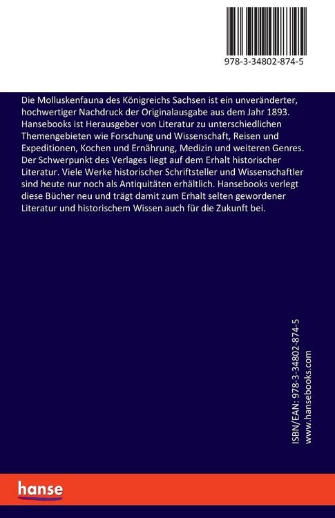 Produktbild: Die Molluskenfauna des K&ouml;nigreichs Sachsen