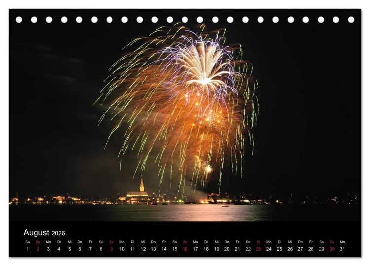Produktbild: Bodensee - Uferlandschaften im sch&ouml;nsten Licht 2026 (Tischkalender 2026 DIN A5 quer), CALVENDO Monatskalender