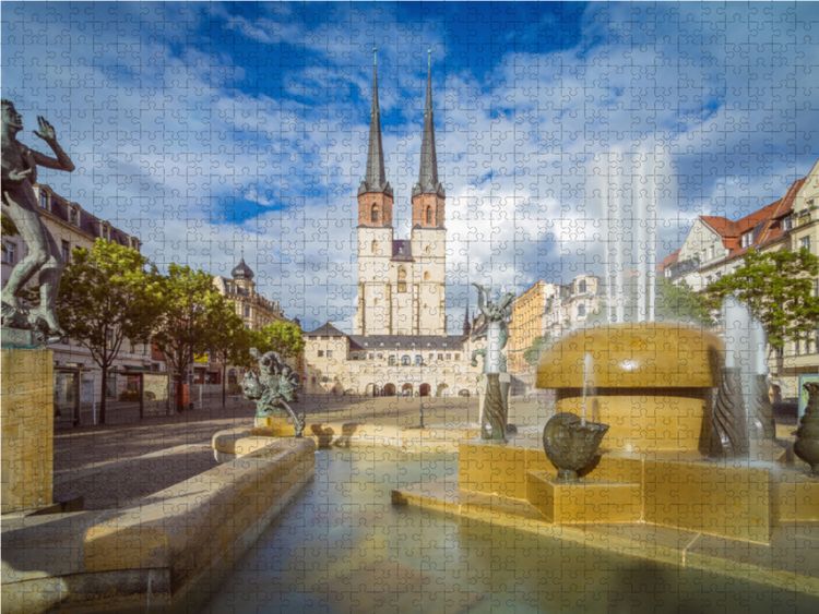 Produktbild: CALVENDO Puzzle Sommer in Halle | 1000 Teile Lege-Gr&ouml;&szlig;e 64x48cm Foto-Puzzle f&uuml;r gl&uuml;ckliche Stunden