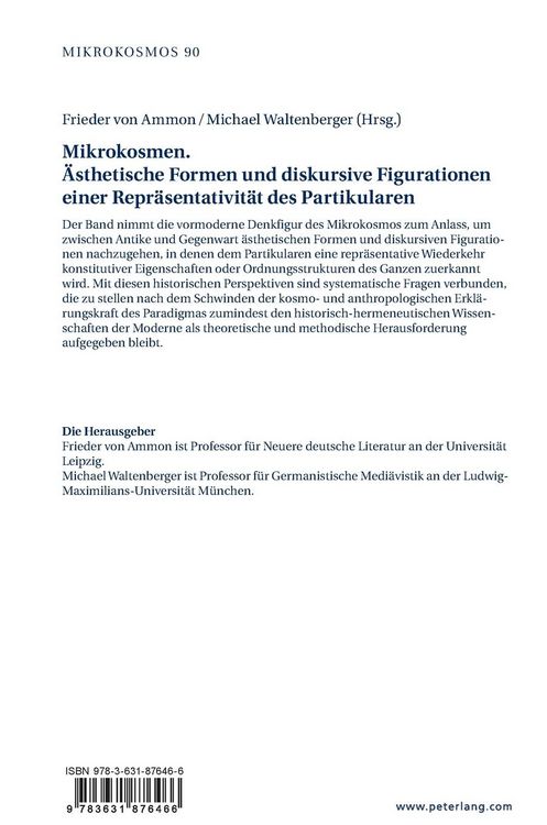Produktbild: Mikrokosmen. &Auml;sthetische Formen und diskursive Figurationen einer Repr&auml;sentativit&auml;t des Partikularen