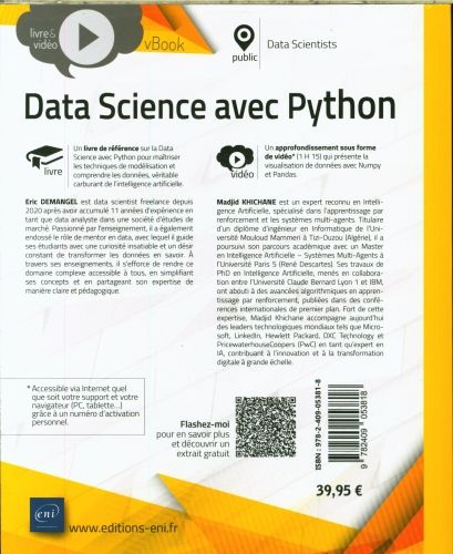 Produktbild: Data science avec Python : le guide indispensable