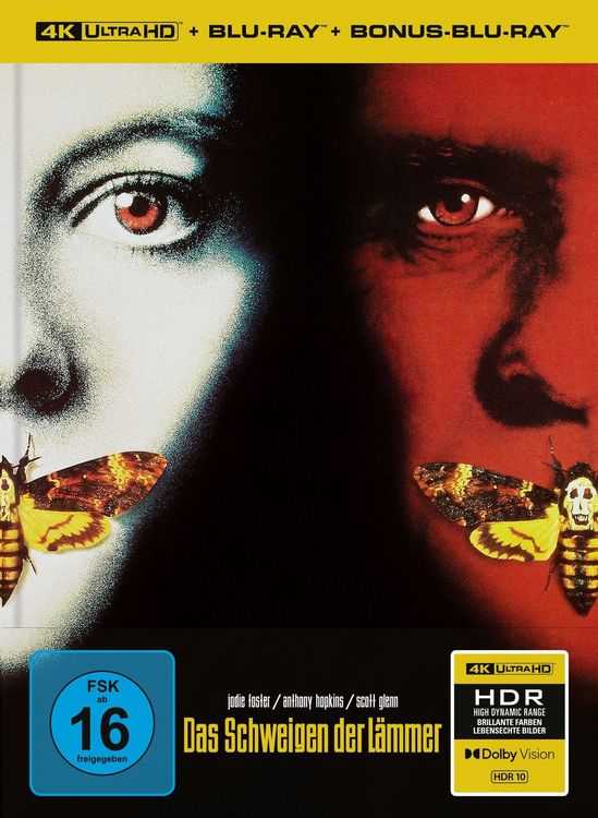 Produktbild: Das Schweigen der L&auml;mmer - Limitiertes Mediabook &ndash; Cover B (4K Ultra HD + Blu-ray + Bonus-Blu-ray)