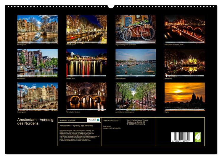 Produktbild: Amsterdam - Venedig des Nordens (hochwertiger Premium Wandkalender 2026 DIN A2 quer), Kunstdruck in Hochglanz