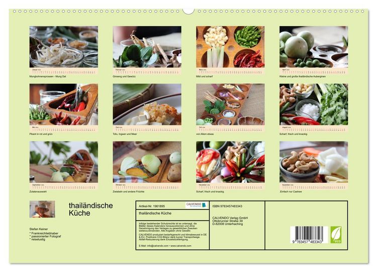 Produktbild: thail&auml;ndische K&uuml;che (hochwertiger Premium Wandkalender 2026 DIN A2 quer), Kunstdruck in Hochglanz