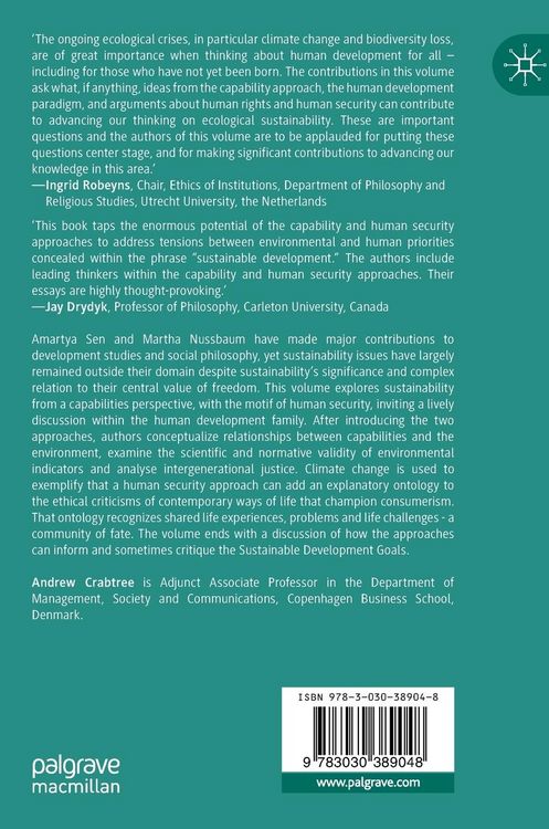 Produktbild: Sustainability, Capabilities and Human Security