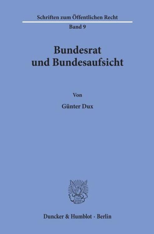 Produktbild: Bundesrat und Bundesaufsicht.