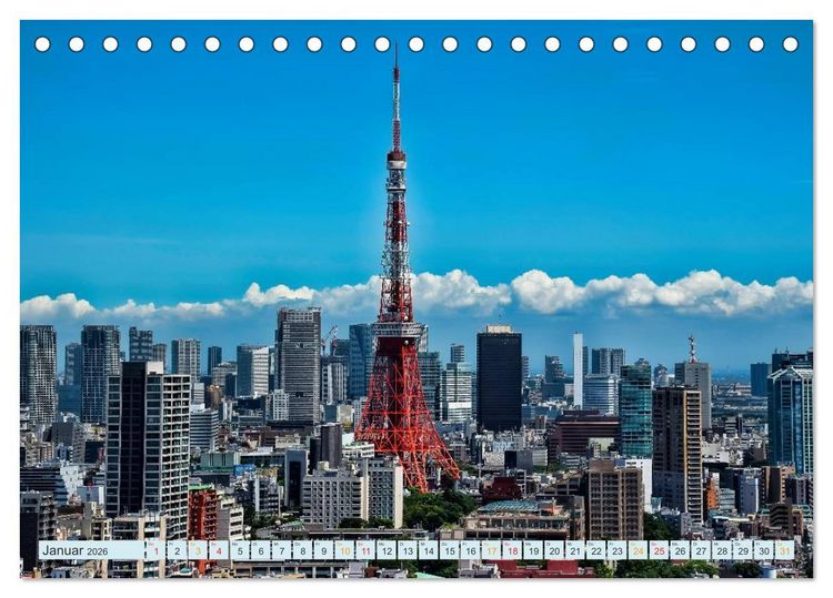 Produktbild: Tokio - Hightech und Menschenmassen (Tischkalender 2026 DIN A5 quer), CALVENDO Monatskalender