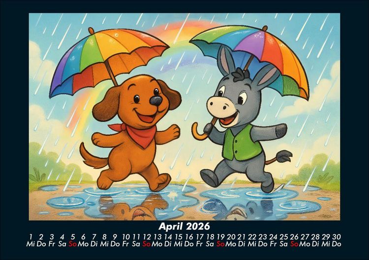 Produktbild: Wuff & Huf - Festliche Freundschaft 2026 Fotokalender DIN A5